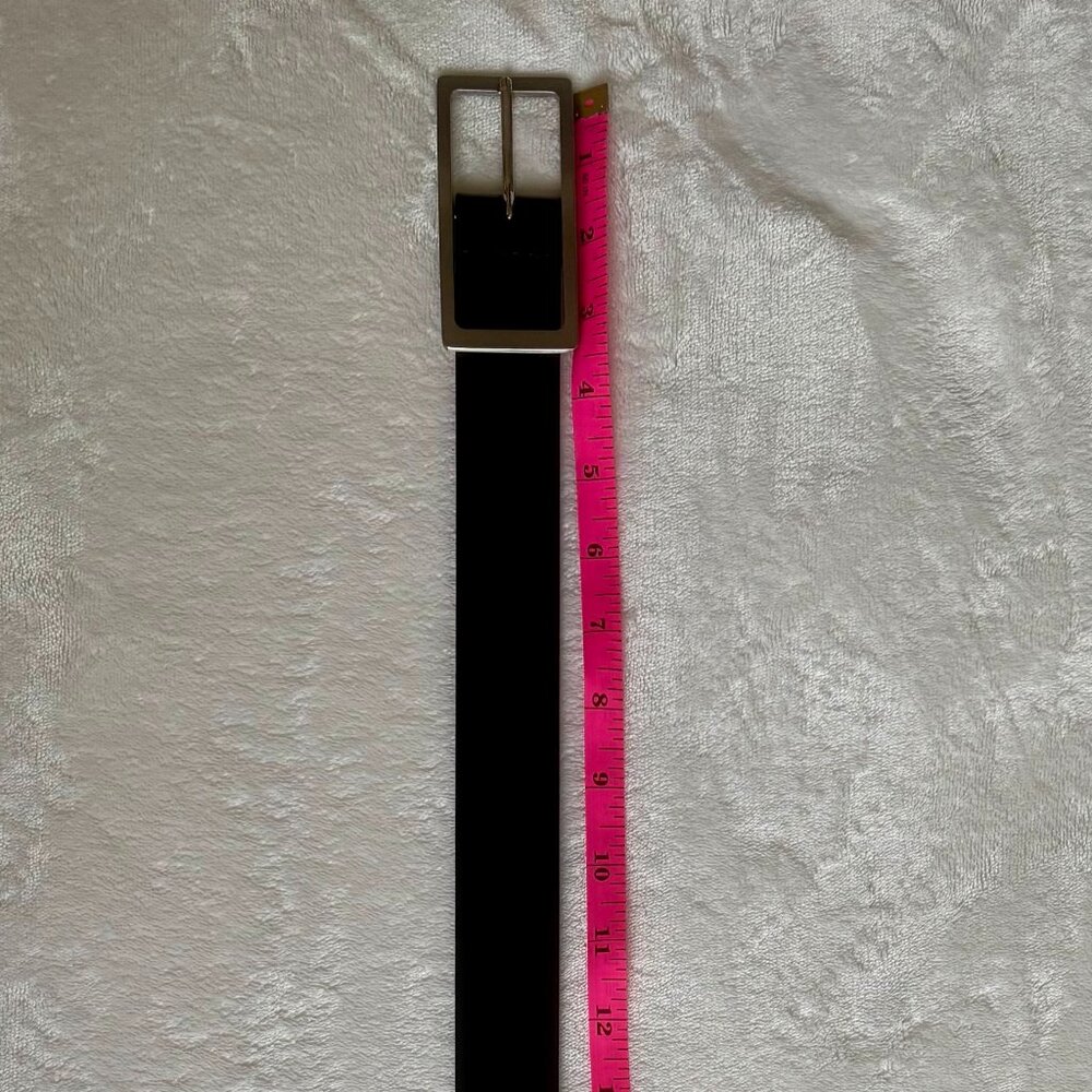Brown leather belt with silver buckle size medium